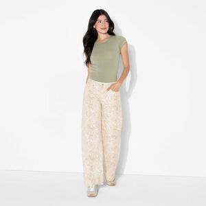 Womens Low-Rise Baggy Jeans Wild Fable™ White Snakeskin Size 6 Inseam 31"